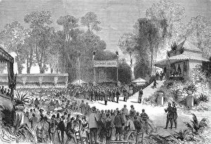 Journey of Their Majesties the Emperor Napoleon III and the Empress to Rouen, 1868, France, Distribution of Awards at the agriculture Contest, Historical, digitally restored reproduction of a 19th century original, exact original date not known