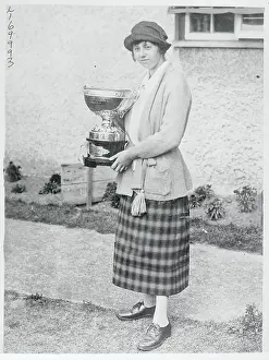 Sandwich Prints: Joyce Wethered with Golf Trophy