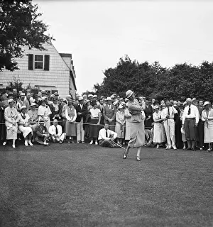 Joyce Wethered Swinging Before Crowd