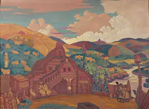 Prints of The Three Joys, 1916. Found in the collection of the State Russian Museum, St. Petersburg. (Photo by Fine Art Images/Heritage Images/Getty Images) Celebrate the Season: A Curated Collection of Christmas Art: The Three Joys, 1916. Artist: Roerich, Nicholas (1874-1947)