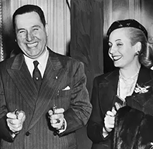 Suits Prints: Juan and Eva Peron Smiling