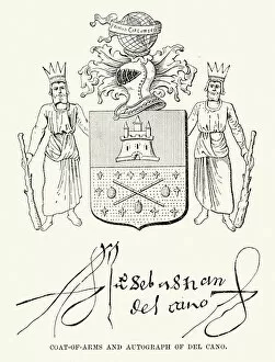 Coat Of Arms Engravings 17th Century Collection: Juan Sebastian Elcano