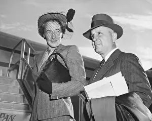 Juan Trippe and Wife Boarding Plane