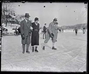 Juan Trippe and Wife Ice Skating