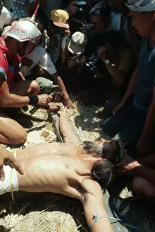 Juanito Piring Nailed to Cross in Re-Enactment