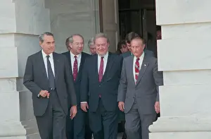 Judge Robert Bork and Republican Senators Strolling Outdoors