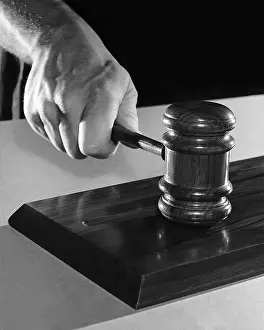 Courthouse Prints: Judge's Hand Hammering Gavel