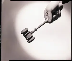 Judge Prints: Judge's Hand Hammering Gavel