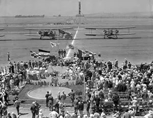 Grandstand Prints: Judges Table on Grandstand at Air Race