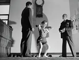 Competition Judge Prints: Judges Watch Woman Lift Weights