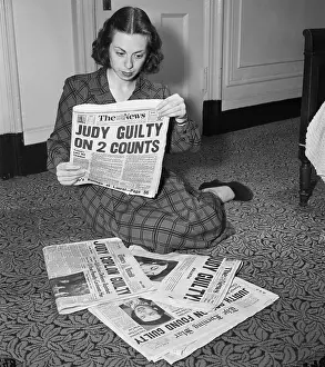 Headline Prints: Judith Coplon Reading Articles on Her Conviction