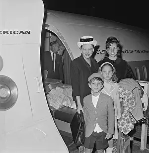 Judy Garland with Her Children at Airplane