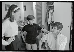 Judy Garland and Her Children in Dressing Room