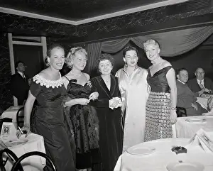 Judy Garland and Friends Posing with Edith Piaf
