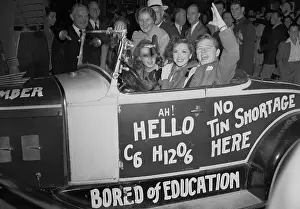 Judy Garland and Friends Riding in Automobile