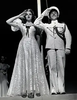 Judy Garland and Mickey Rooney Saluting