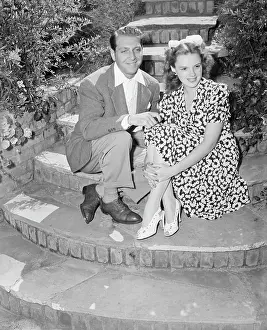 Fiancee Prints: Judy Garland Outside with Fiance David Rose