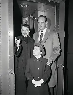 Judy Garland Posing with Sid Luft and Her Daughter Liza Minnelli