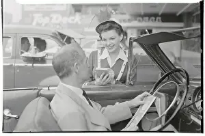 Judy Garland During a Scene as a Waitress