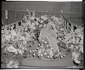 Judy Garland Sitting in Huge Flower Display