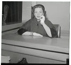 Judy Garland Sitting in Testimony Booth