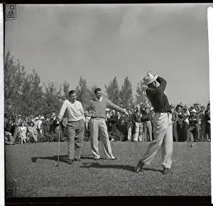 Jug McSpaden and Henry Picard Watching Sam Snead Golf