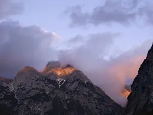 Slovenian Prints: Julian Alps at dusk near Bovec, Triglav National Park, Slovenia, Europe
