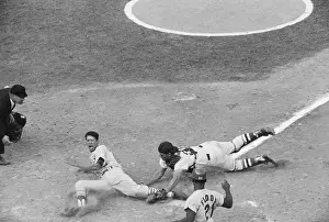Julian Javier Tagged Out at Home Plate