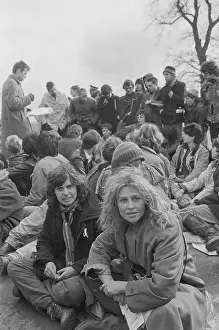 Julie Christie Sits with Peace Protesters