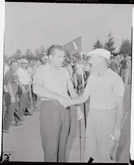 Ohio Prints: Julius Boros and George Fazio Shaking Hands at Golf Tournament