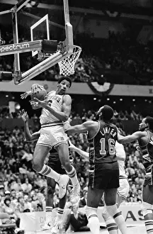 Basketball Uniform Prints: Julius Erving Grabbing Rebound