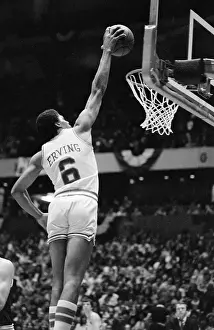 Julius Erving Slam Dunking in Playoffs
