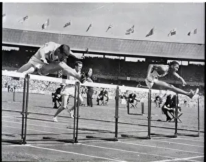 Melbourne Prints: Jumping Hurdles At The Melbourne Olympic