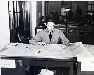 Kai-Shek'S Son At Desk At Us School