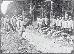 Kaiser Wilhelm of Germany Inspecting Kill of Deer