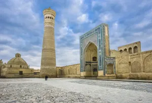 Central Asia Prints: Kalon mosque and minaret in Bukhara, Central Asia