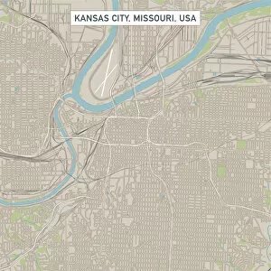 Images Dated 14th July 2018: Kansas City Missouri US City Street Map