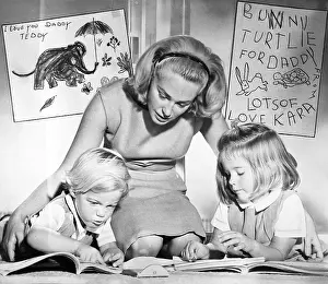 Kara and Edward Kennedy Jr Drawing Pictures with Mother