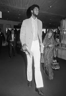 Kareem Abdul-Jabbar and Wife in Airport