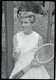 South Orange Prints: Karen Hantze Holding Her Tennis Racket