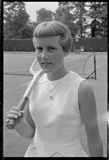 South Orange Prints: Karen Hantze Holding Her Tennis Racket