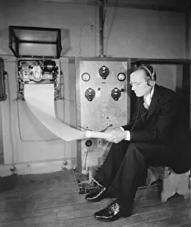 Radio Receiver Prints: Karl G. Jansky Sitting At Radio Wave Transmitter