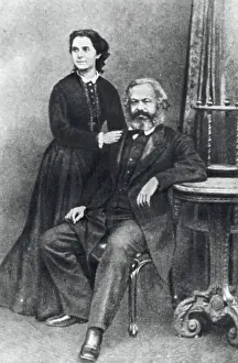 Economics Prints: Karl Marx Posing with His Daughter