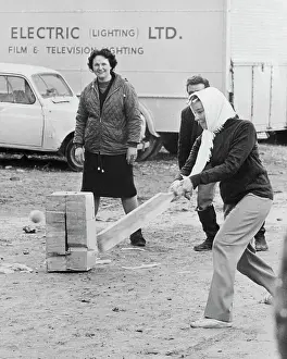 Arles Prints: Katharine Hepburn Playing Cricket on Lot