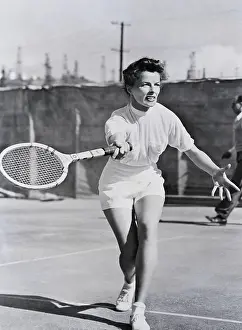 Katharine Hepburn Playing Tennis