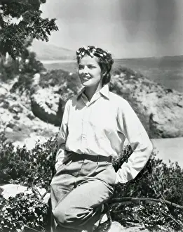 Katharine Hepburn Posing Outdoors