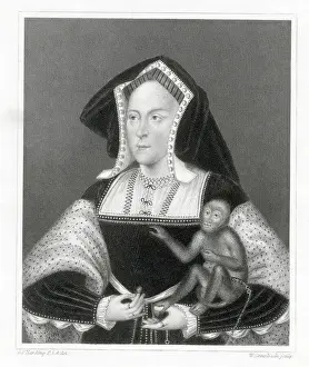 Katherine Of Arragon Holding A Monkey