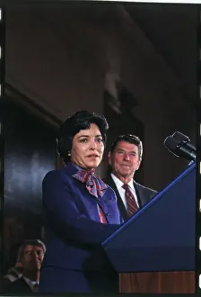 Katherine D. Ortega and Ronald Reagan