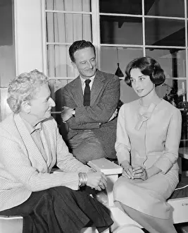 The Nuns Story 1959 Movie Prints: Kathryn Hulme, Fred Zinnemann, and Audrey Hepburn Chatting