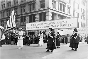 Parade Prints: Katrina Ely Tiffany, Women Suffrage Parade Supporting Wilson
